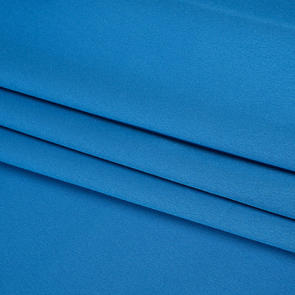 Polyester Crepe Back Satin - Bright Blue - Designer Deadstock Detail