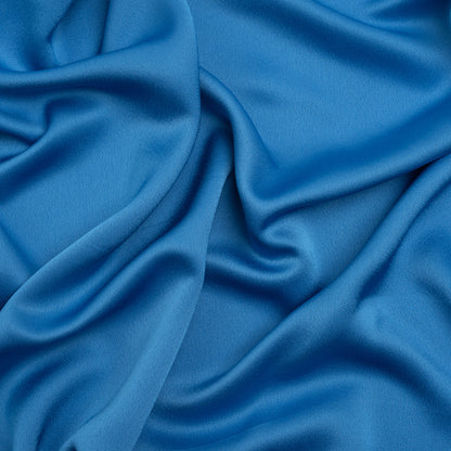 Polyester Crepe Back Satin - Bright Blue - Designer Deadstock Drape