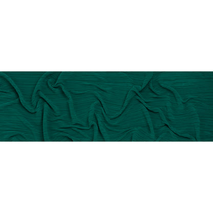 Fine Pleated Polyester Interlock Knit - Teal - Designer Deadstock Full