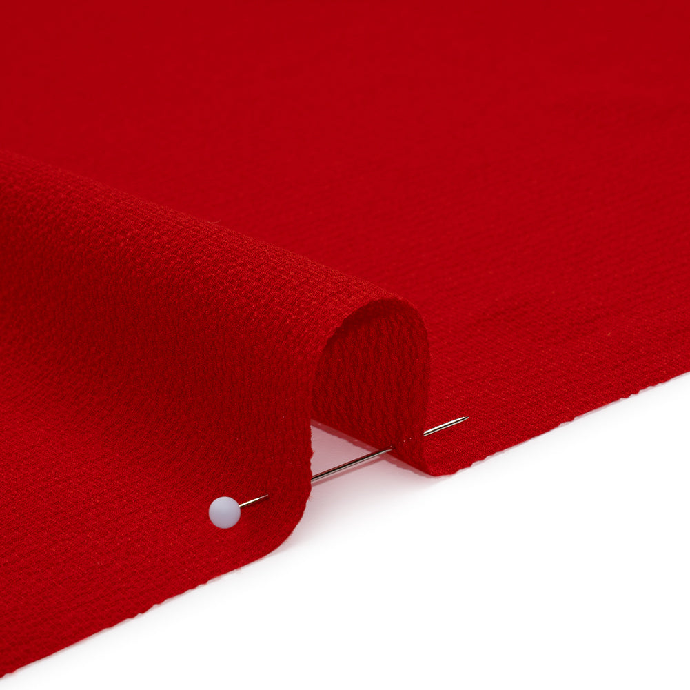 Stretch Polyester Crepe - Salsa Red - Designer Deadstock
