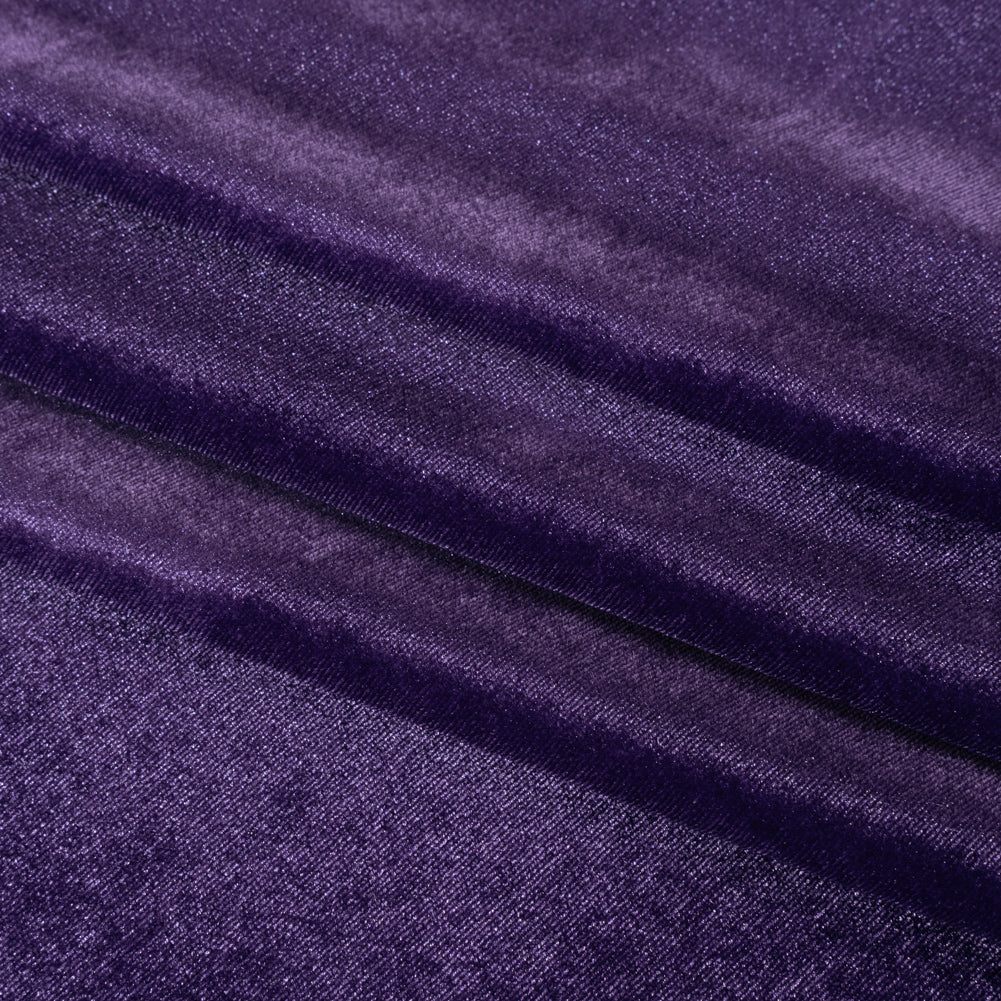 Stretch Polyester Velour - Violet Indigo - Designer Deadstock Detail
