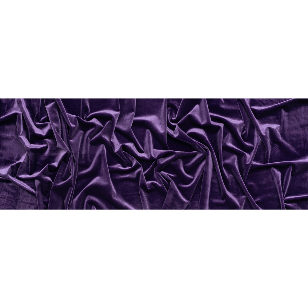 Stretch Polyester Velour - Violet Indigo - Designer Deadstock