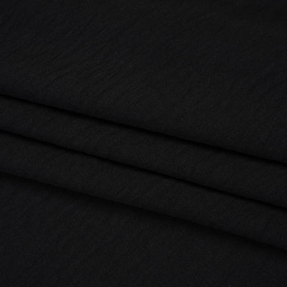 Stretch Textured Polyester Woven - Black - Designer Deadstock
