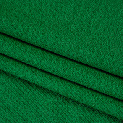 Textured Polyester Woven - Kelly Green - Designer Deadstock