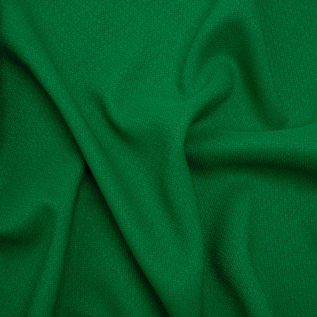 Textured Polyester Woven - Kelly Green - Designer Deadstock