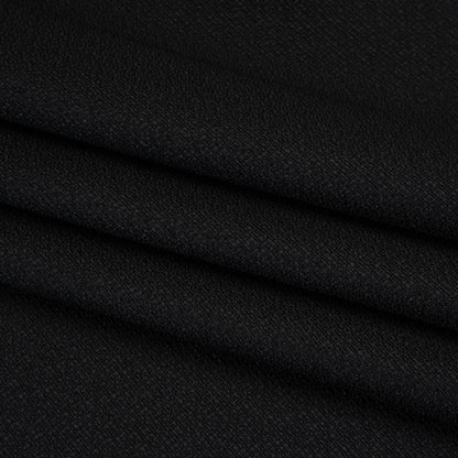 Stretch Textured Polyester Woven - Black - Designer Deadstock