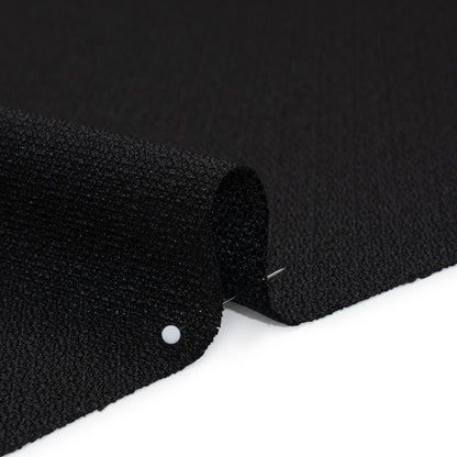 Stretch Textured Polyester Woven - Black - Designer Deadstock
