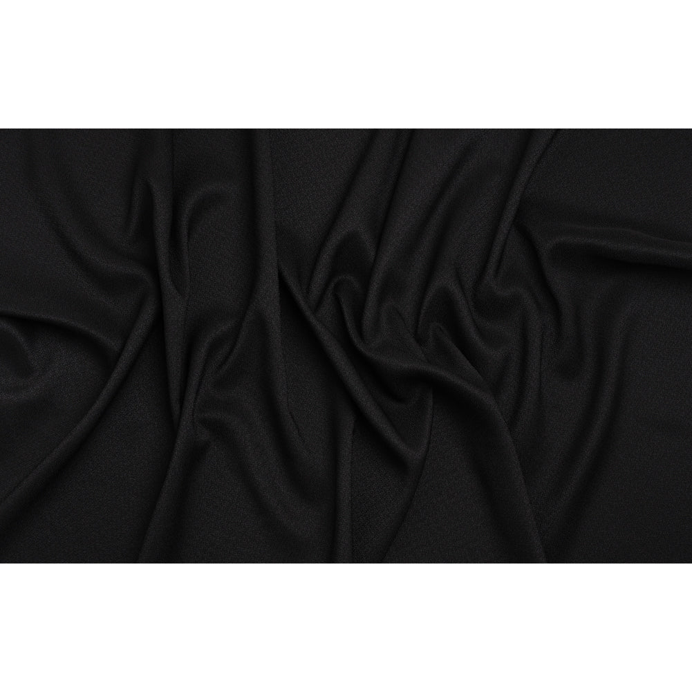 Stretch Textured Polyester Woven - Black - Designer Deadstock - Full