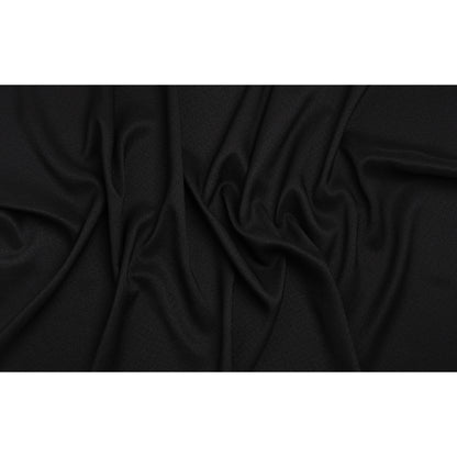 Stretch Textured Polyester Woven - Black - Designer Deadstock