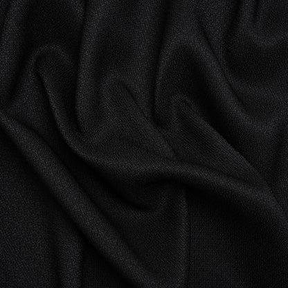 Stretch Textured Polyester Woven - Black - Designer Deadstock