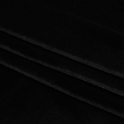 Stretch Polyester Velour - Black - Designer Deadstock Folded