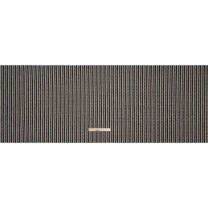 Fine Pleated Polyester Satin - Black and Cream Geometric Stripes - Designer Deadstock