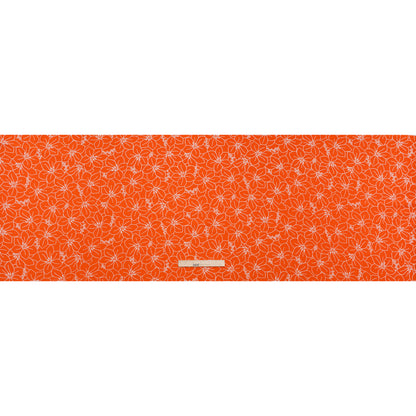 Polyester Crepe with 3D Puffy Print - Orange and White Embroidery Style Hibiscus Floral - Designer Deadstock Full
