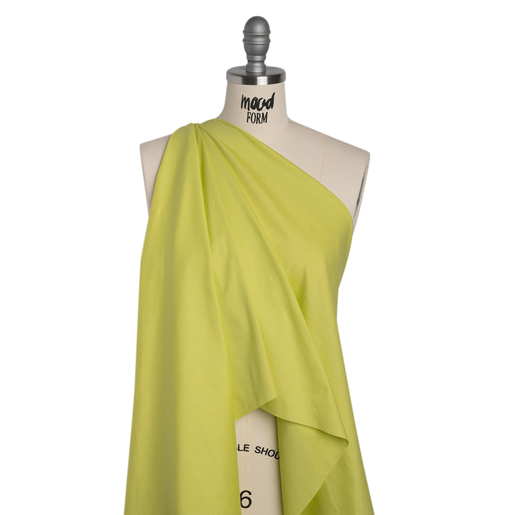 Stretch Cotton Poplin - Daiquiri Green - Designer Deadstock - Drape