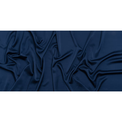 Polyester Crepe Back Satin - Navy Blue - Designer Deadstock Full