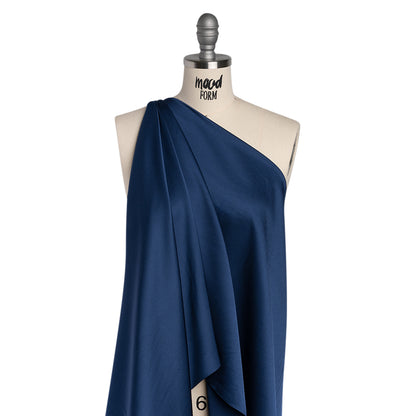 Polyester Crepe Back Satin - Navy Blue - Designer Deadstock Drape