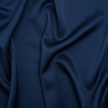 Polyester Crepe Back Satin - Navy Blue - Designer Deadstock