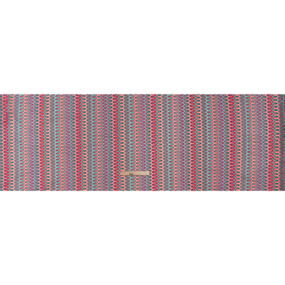 Lacy Sweater Knit with Metallic Accents - Magenta, Neon Orange and Teal Wave Stripes - Designer Deadstock