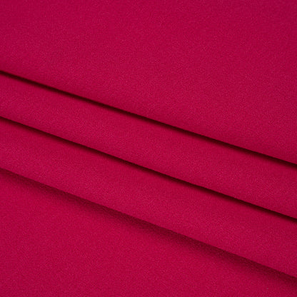 Stretch Polyester Crepe - Deep Pink - Designer Deadstock