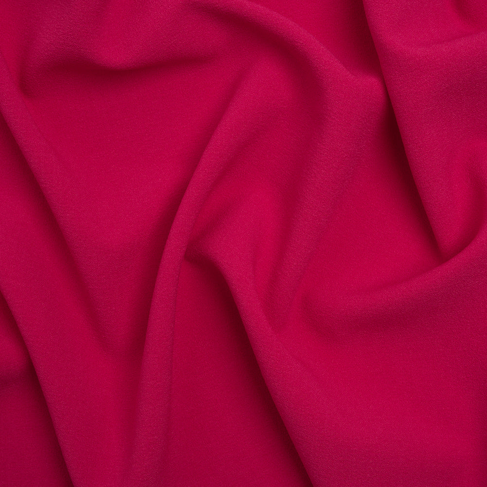 Stretch Polyester Crepe - Deep Pink - Designer Deadstock - Drape
