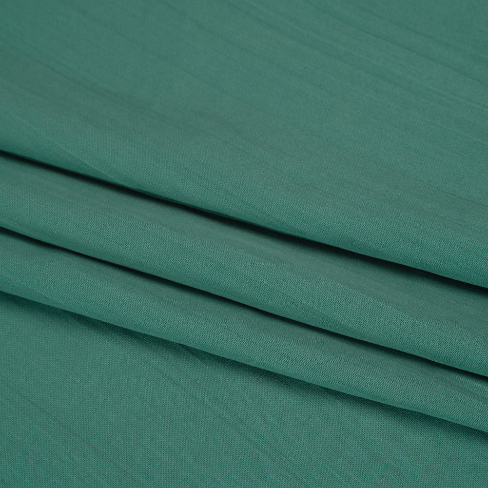 Crinkled Lightweight Polyester Satin - Sea Glass Green - Designer Deadstock Detail