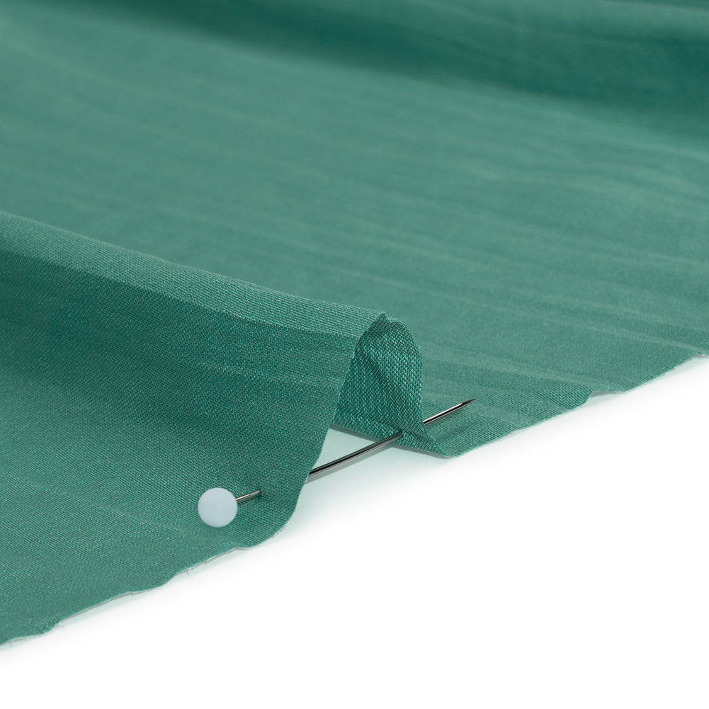 Crinkled Lightweight Polyester Satin - Sea Glass Green - Designer Deadstock Full