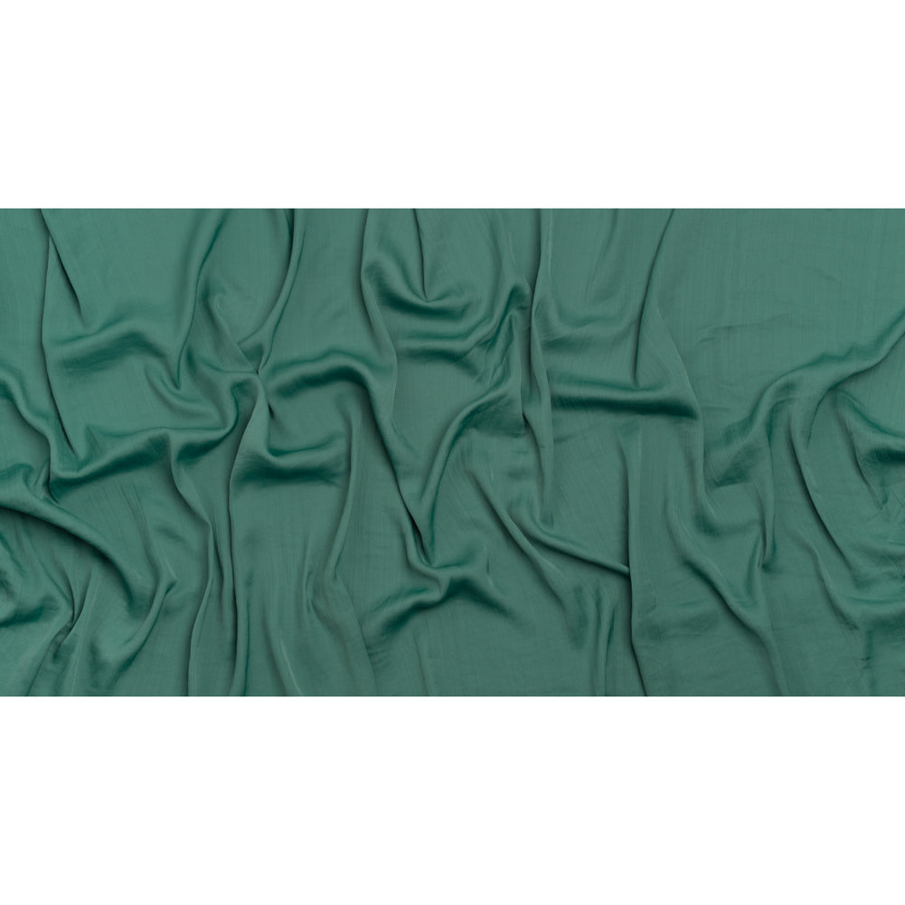 Crinkled Lightweight Polyester Satin - Sea Glass Green - Designer Deadstock