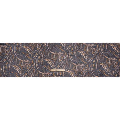 Polyester Chiffon Print - Navy, Brown and Natural Abstracted Animal Spots - Designer Deadstock