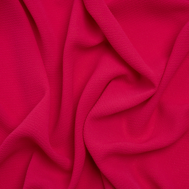 Stretch Polyester Crepe - Hot Pink - Designer Deadstock