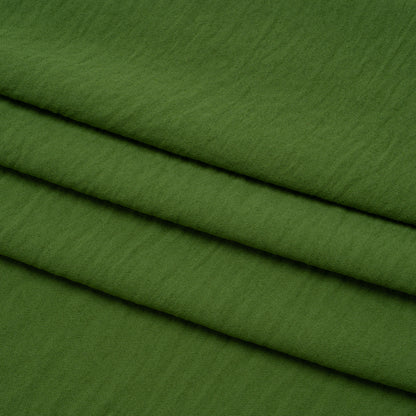 Crinkled Polyester Crepe - Kale Green - Designer Deadstock