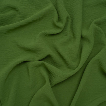 Crinkled Polyester Crepe - Kale Green - Designer Deadstock