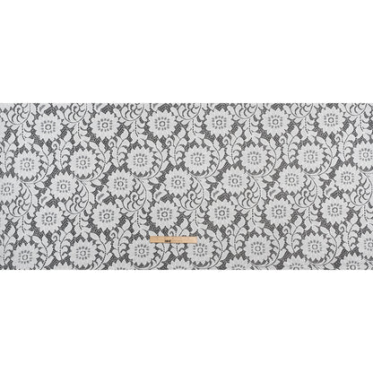 Nylon and Cotton Re-Embroidered Lace - Ivory Floral - Designer Deadstock