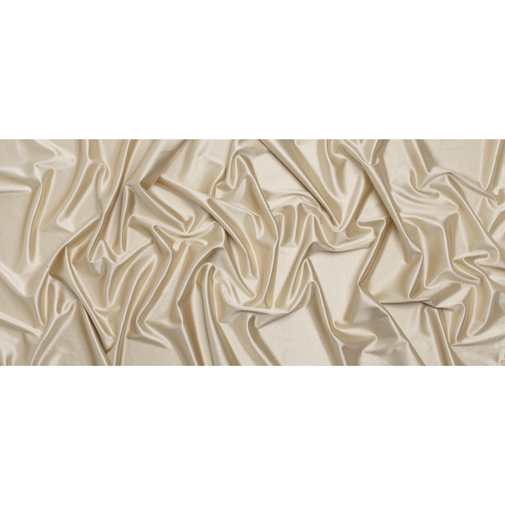 Satin-Faced Stretch Polyester Knit - Champagne Gold - Designer Deadstock