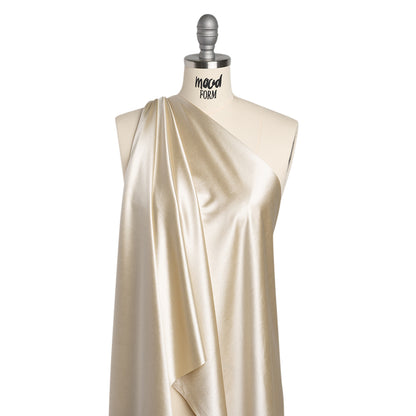 Satin-Faced Stretch Polyester Knit - Champagne Gold - Designer Deadstock