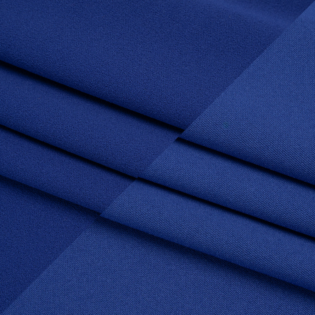 Stretch Polyester Crepe Double Knit - Cobalt Blue - Designer Deadstock