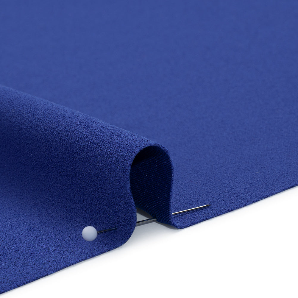 Stretch Polyester Crepe Double Knit - Cobalt Blue - Designer Deadstock