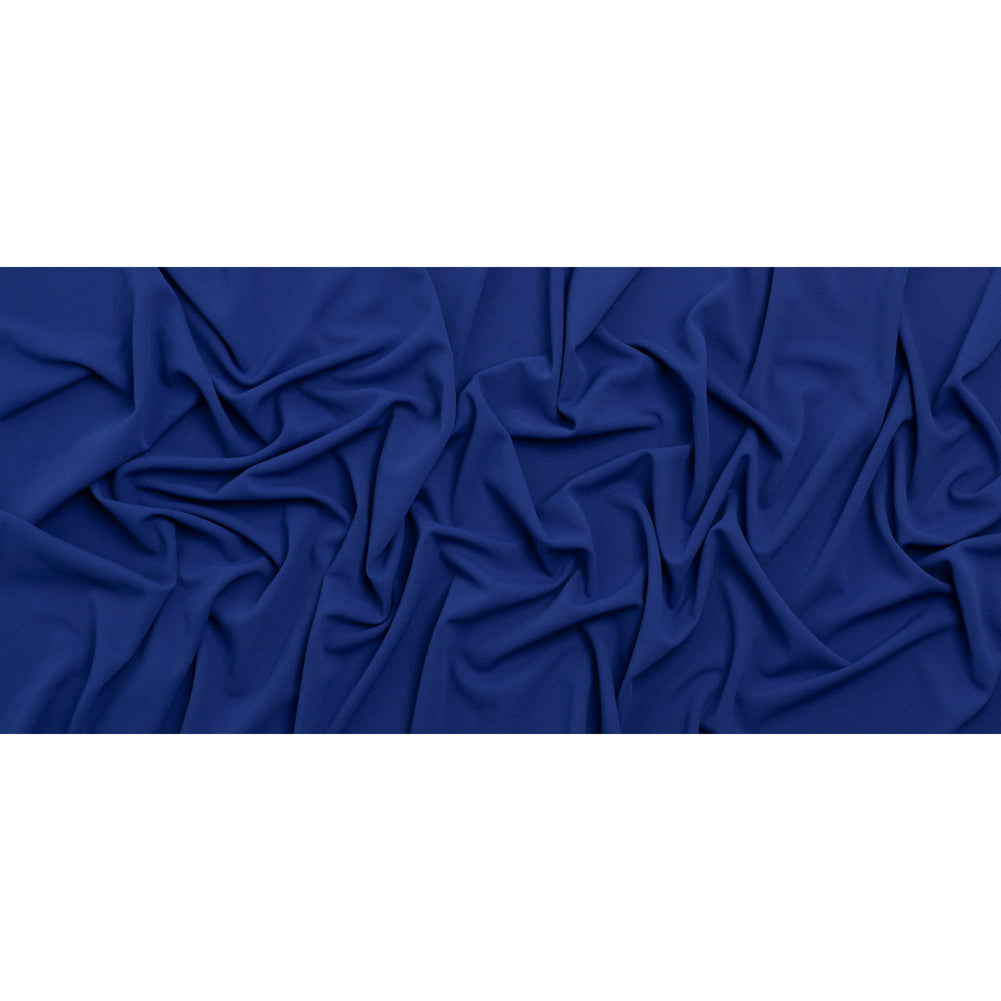 Stretch Polyester Crepe Double Knit - Cobalt Blue - Designer Deadstock