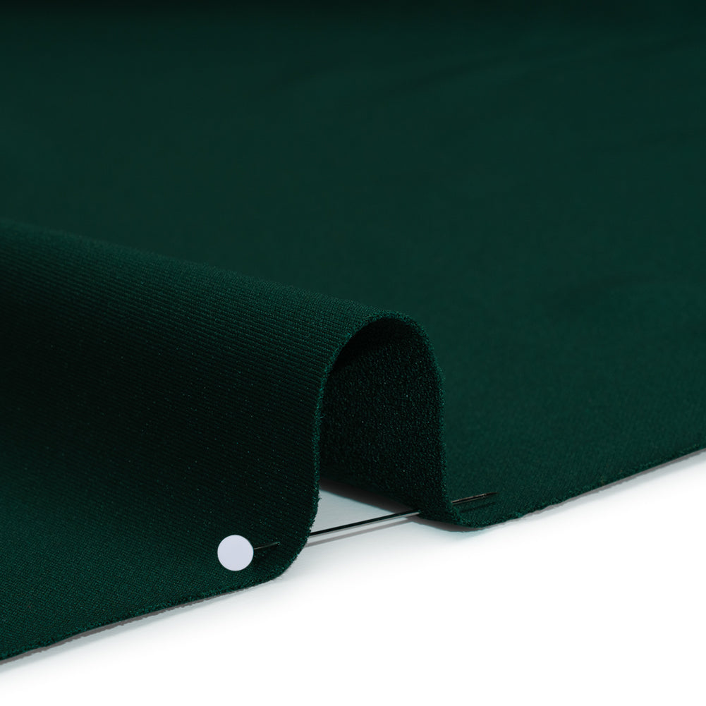 Stretch Polyester Crepe Double Knit - Emerald Green - Designer Deadstock