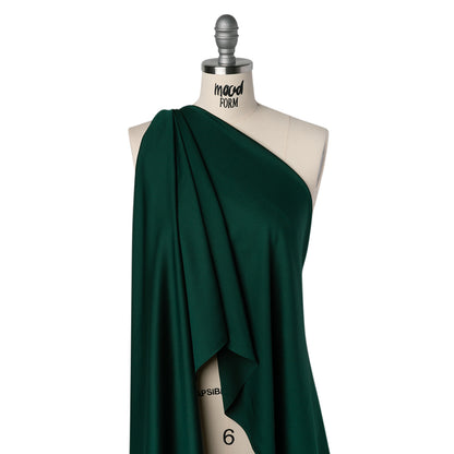 Stretch Polyester Crepe Double Knit - Emerald Green - Designer Deadstock