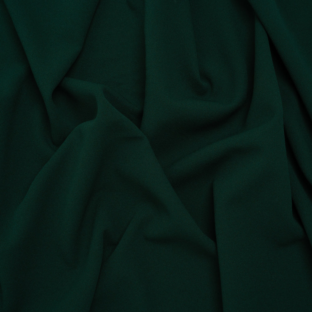 Stretch Polyester Crepe Double Knit - Emerald Green - Designer Deadstock