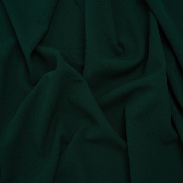 Stretch Polyester Crepe Double Knit - Emerald Green - Designer Deadstock