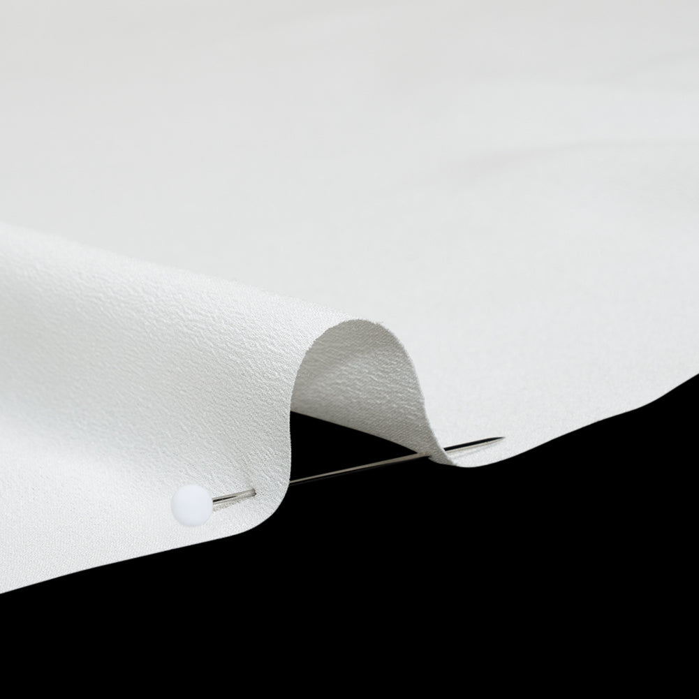 Polyester Crepe de Chine - Off White - Designer Deadstock Detail