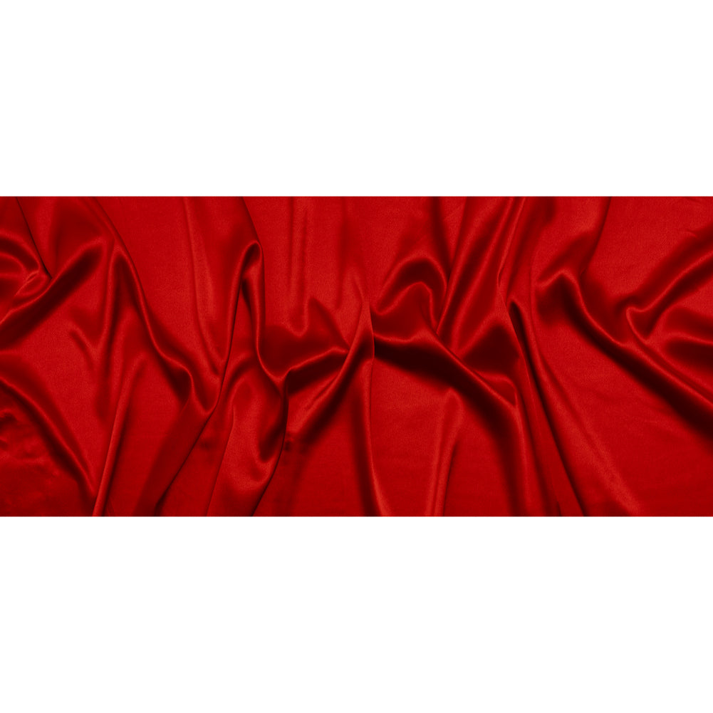 Polyester Crepe Back Satin - Red - Designer Deadstock