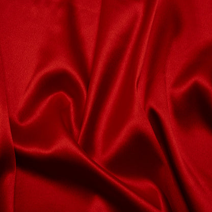 Polyester Crepe Back Satin - Red - Designer Deadstock