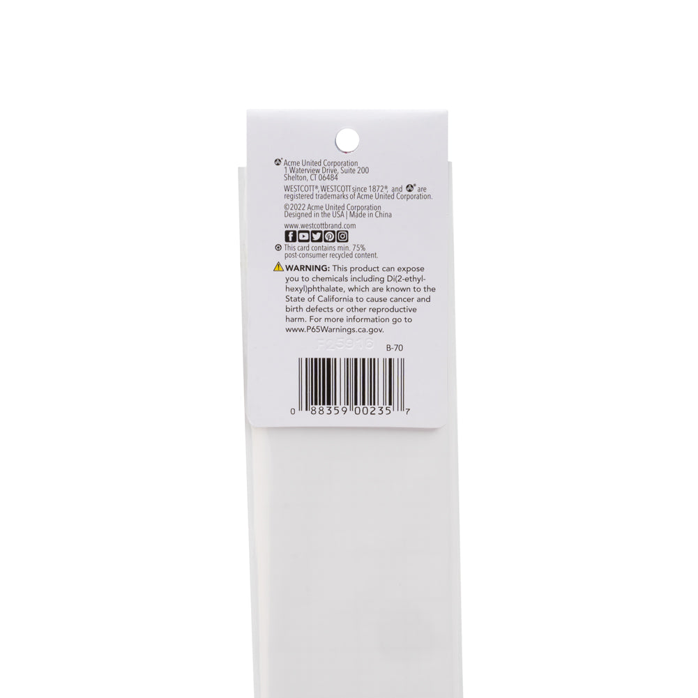 Westcott 8ths Graph Beveled Plastic Ruler - 12" x 2" - Detail