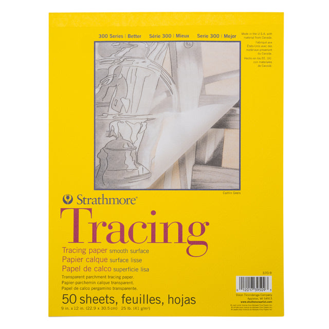 Strathmore 300 Series Transparent Parchment Tracing Paper - 50 Sheets, 25lb - 9" x 12"