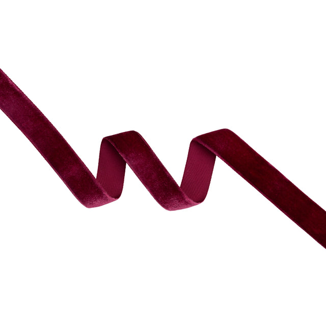 Rayon Velvet Ribbon Single Faced - 0.875" - Dark Beauty Red