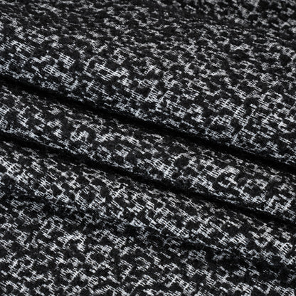 Tweedy Boucle - Black and White Abstract - Deadstock