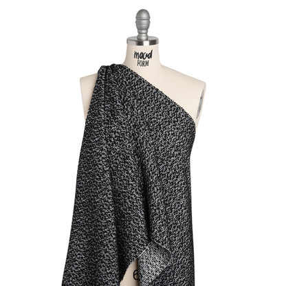 Tweedy Boucle - Black and White Abstract - Deadstock