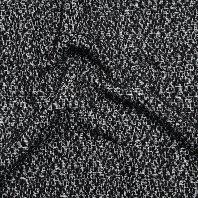 Tweedy Boucle - Black and White Abstract - Deadstock